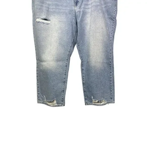 NWT Good American Good Boy Distressed Plus Curvy Straight Leg Jean 24 Blue #3039 - Picture 4 of 14